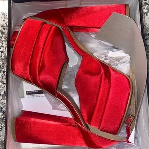 Versace Medusa Inspired Red Platform Heels Size 10
